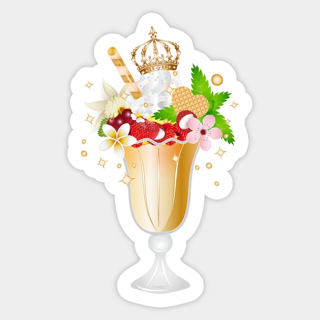 royally garnished sundae for ice cream lovers Sticker by Kisho